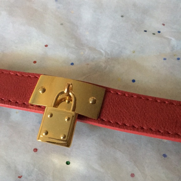 STEELTIME LEATHER PADLOCK BRACELET 6 1/2 - 7 1/2” - Picture 3 of 7